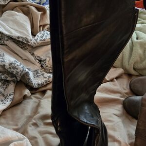 Vera Wang Lavender Black Leather Boots